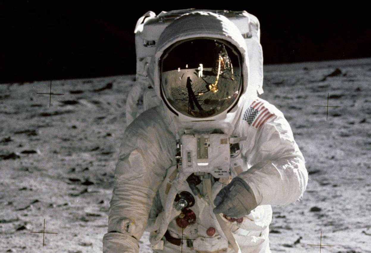 Armstrong in Aldrin's Visor