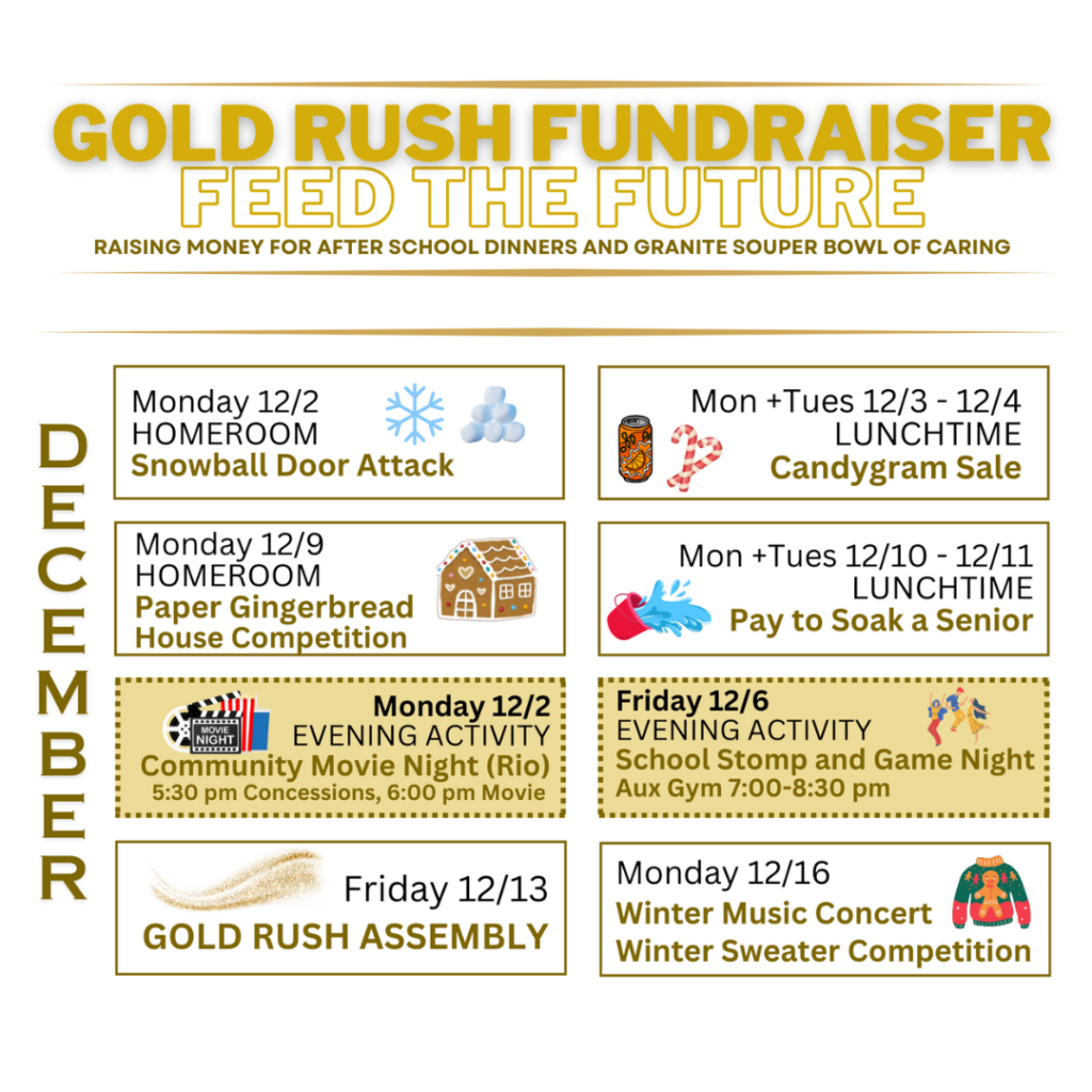 Fundraiser Details for November and December