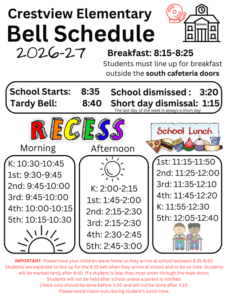 Bell schedule flyer