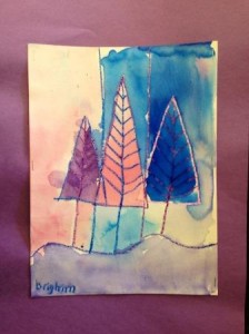 Brigham Marberger - Watercolor abstract trees.