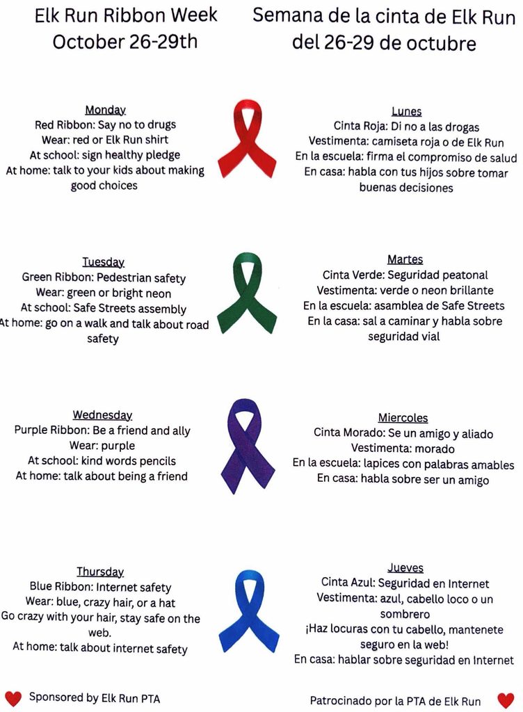 Schedule
Monday Red
Tuesday Green
Wednesday Purple
Thursday Blue

