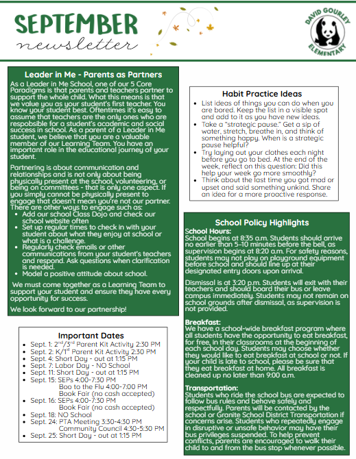 September 2026 Newsletter in English
