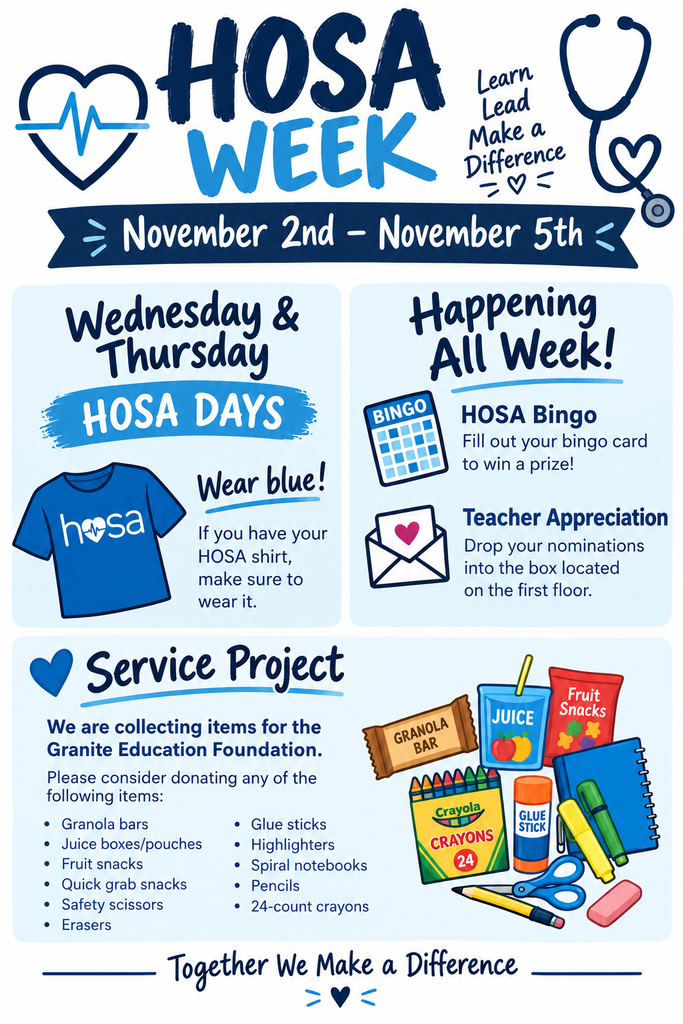 HOSA Week school club flyer