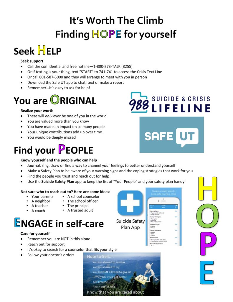 It's Worth the Climb: finding HOPE for yourself