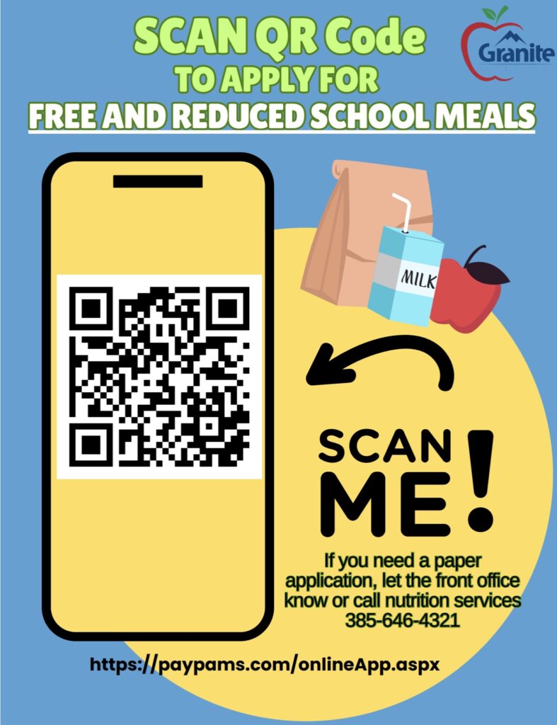 Free and reduced lunch application flyer