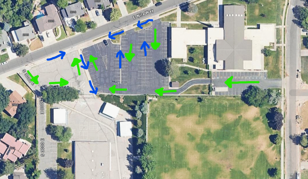 North area before-school traffic map