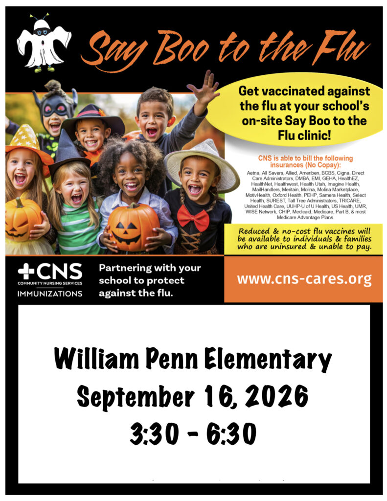 Say Boo to the Flu clinic flyer