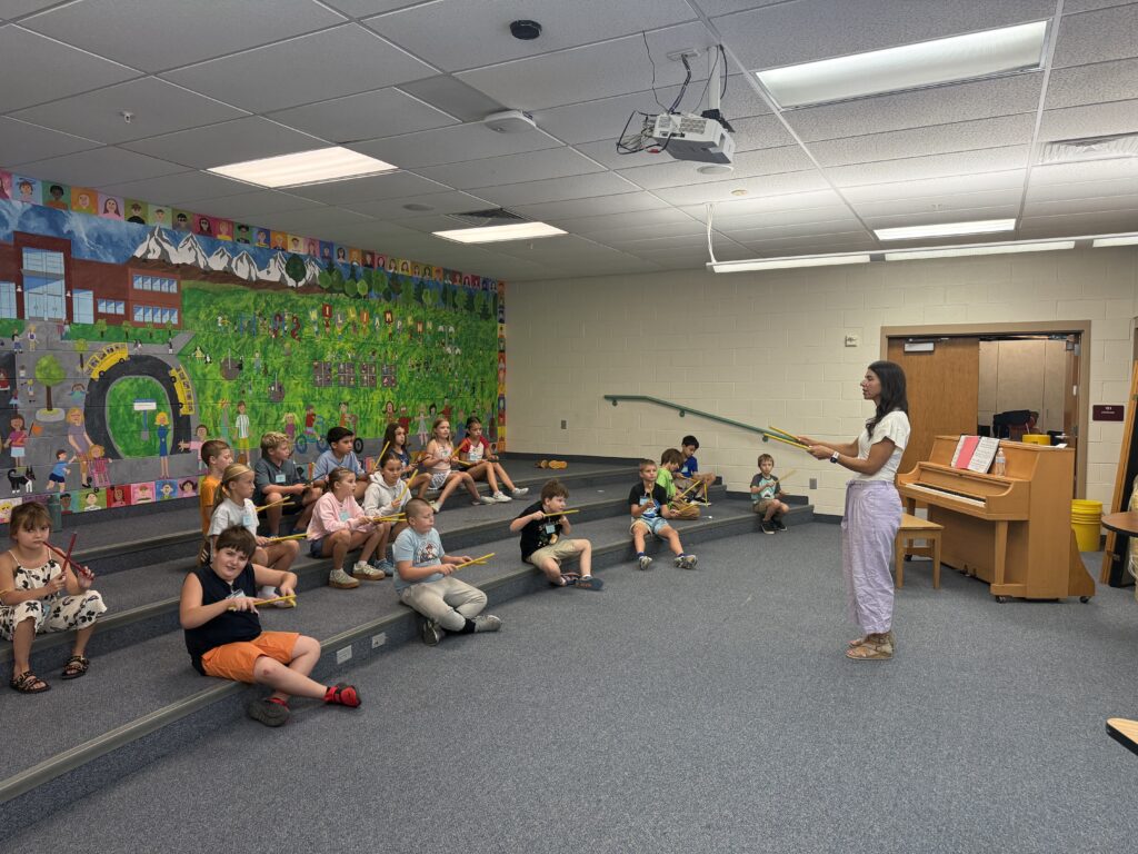 Students in music class during unified Specials