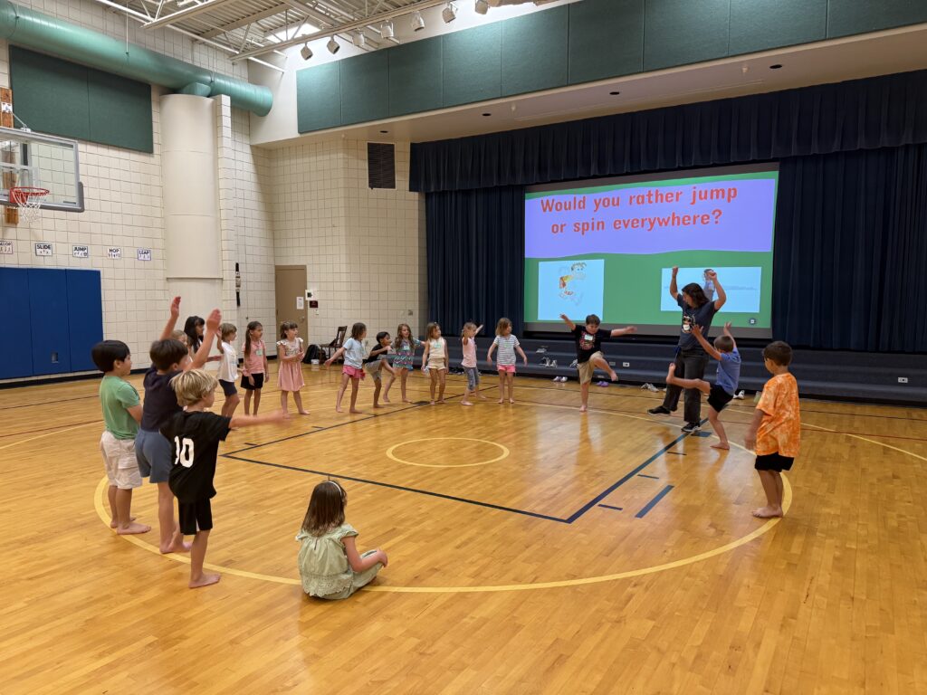 Students in PE during unified Specials