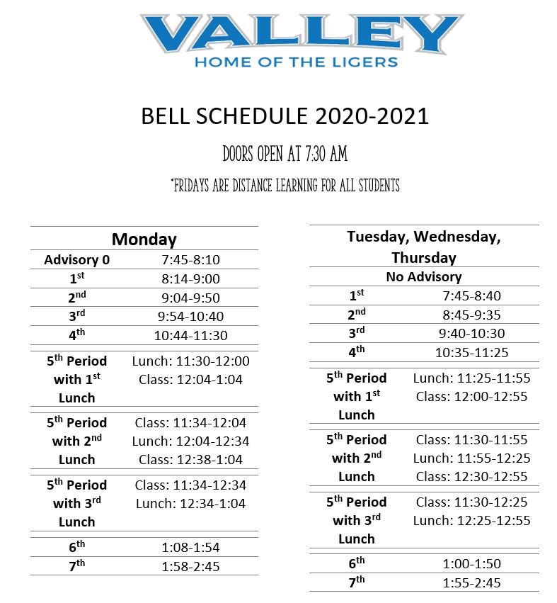 Bell Schedule