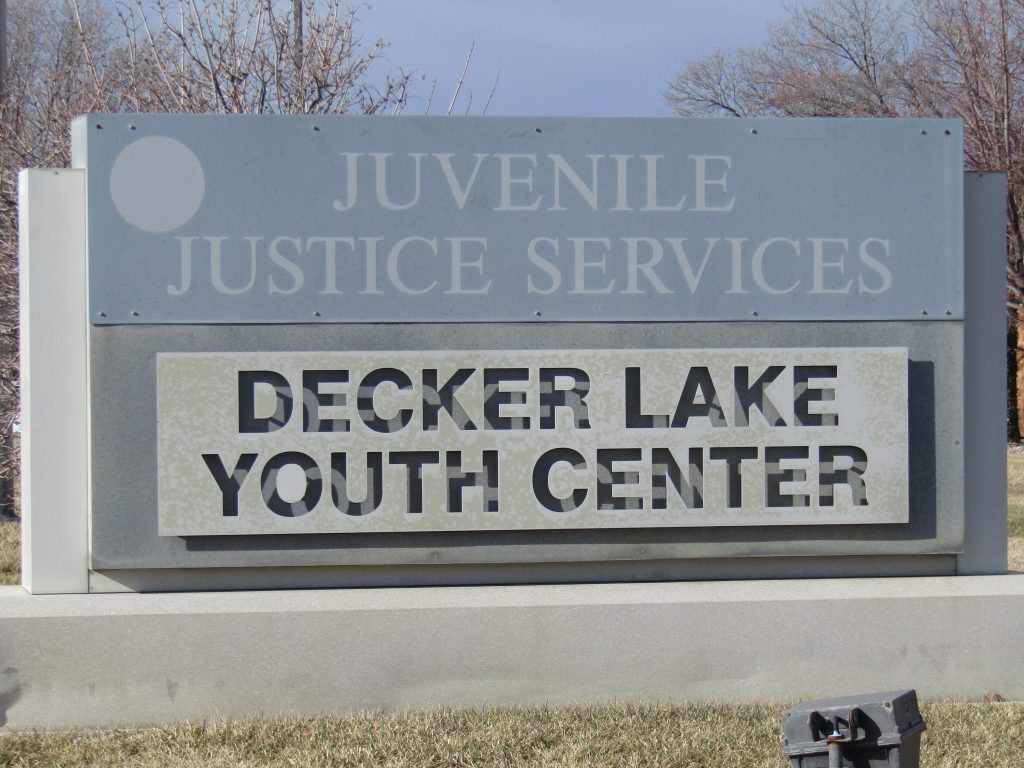 Juvenile Justice Services Decker Lake Youth Center sign outside the facility