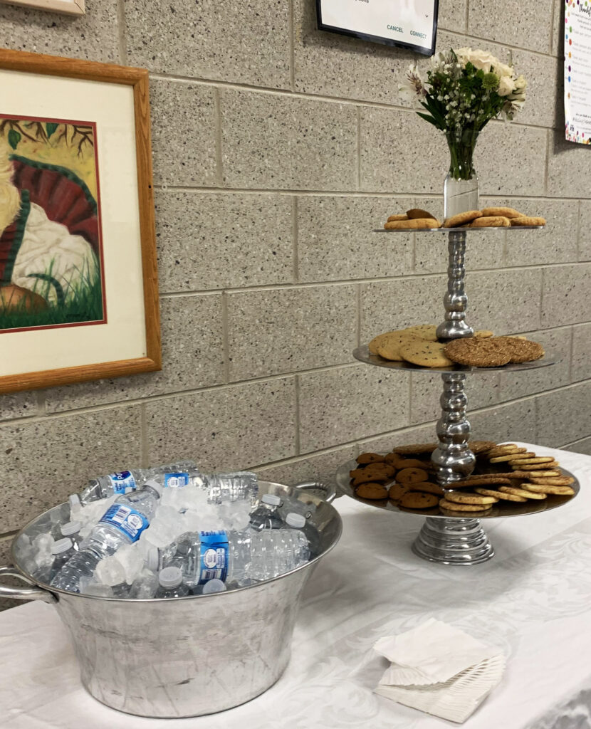 A table of refreshments at a graduation